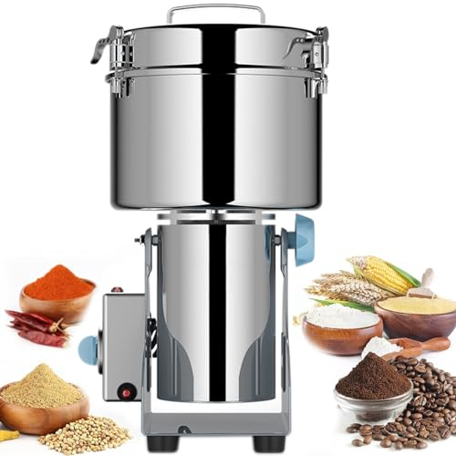 ExoticaBlend Getreidemühle Elektrischer Gewürzmühle, Rostfreier Stahl & 32000 U/min Kommerzieller Motor, High-Speed-Superfine-Schleifen, für Kräuter/Getreide/Gewürze,3500g