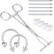NIUSIMAN Piercing Zange Klemmen Ohr Nase Septum Piercing Zangen Werkzeug für alle Piercings 316L Edelstahl geschlitzt Verriegelung für Ohr Lippen Nase Bauch Nabel Zunge Körper Piercing Kit