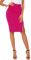Damen Business Solide Hohe Taille Bleistiftrock Seitenschlitz Dehnbar Bodycon Midirock Knielang (XL, Rose Rot)