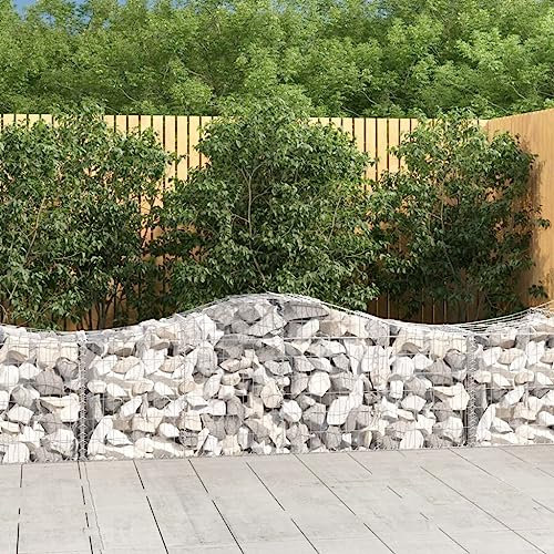 DYRJDJWIDHW Pot de Fleur Exterieur XXL,Pots,bac a Fleurs Exterieur Grande Taille,Panier de gabions arqué 200x50x6080 cm Fer galvaniséConvient pour Les patios, Les balcons et Les Jardins