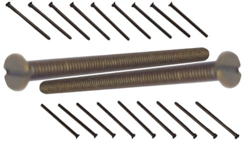 Antique Brass Flat Slotted Countersunk Head Screws, M3.5 x 50mm, (20)