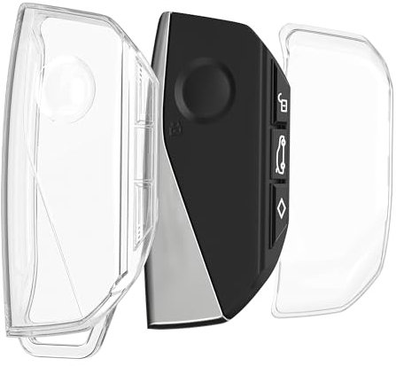 kwmobile Autoschlüssel Hülle kompatibel mit BMW 4-Tasten X7 X1 U11 iX ix1 7er G07 I7 Autoschlüssel - Schlüsselhülle Silikon Cover - Transparent