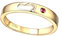 Daesar Eheringe 750er Gold, Ring Herren Fußabdruck 4MM mit Kreierter Rubin 0.05ct Ring Größe 56 (17.8), Eheringe mit Diamant Nickelfrei Gold