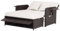COSTWAY Garden Rattan Daybed, 4-Level Adjustable Patio Wicker Loveseat Sofa Bed Sun Lounger with Storage Ottoman, Retractable Tray & Cushions, Outdoor Double Conversation Furniture (White+Mix Brown)