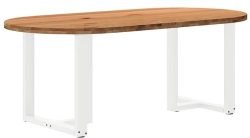IBUQDDV Kitchen Table Gartentische Lounge Tisch Bartisch küche Esstisch Hellbraun 200x100x74 cm Massivholz Eiche Oval für Esszimmer Küche Wohnzimmer
