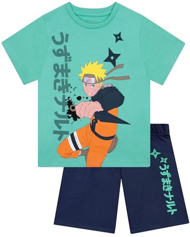 Naruto Schlafanzug Jungen, Pyjama Kurz, Anime Sommer Schlafanzug, Pyjama Jungen Kurz, Schlafanzüge für Jungs