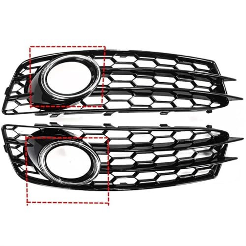 2x A3 Copertura for fendinebbia anteriore for auto Griglia for fendinebbia a nido d'ape Griglia compatibile for Audi A3 8P S-Line 2009-2012 Griglia for fendinebbia A3 8P(Chrome)