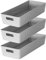 Darthome [Set of 3] Pantry Organiser Storage Trays 30cm Long Narrow Grey Drawer Baskets Containers
