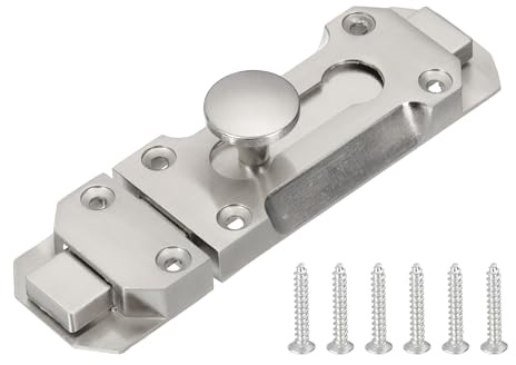 PATIKIL Barrel Bolt Latch, 5 Inch Solid Slide Door Lock Zinc Alloy Security Bolt Latch Vintage Gate Latches for Barn Warehouse, Silver