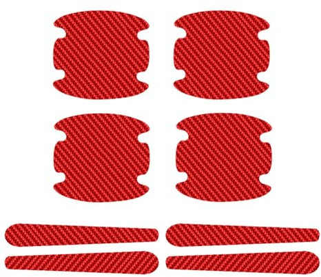 LIMIMIKAIXIN 8 Pièces Film Protecteur Poignée de Porte Voiture pour Citroen C2 C3 C4 C5 C6 C8, Autocollant de Protection Portiere Anti-Rayures Accessoires,B/Red