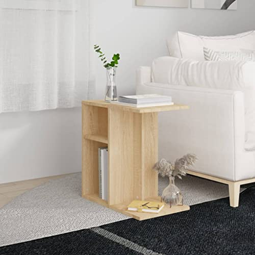 LLEZKBR Tables d'appoint, tables d'appoint, table d'appoint en chêne sonoma, 50 x 30 x 50 cm, bois d'ingénierie