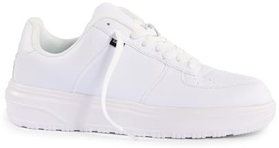 Ladies Classic White Tennis Trainers – Lightweight Pumps, Casual Sport Shoes (UK10)