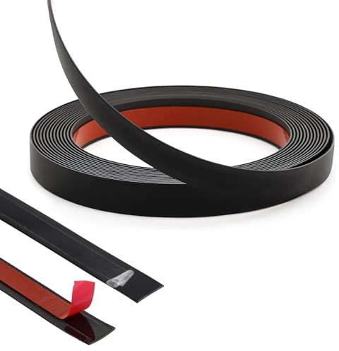 10M x 2cm Schwarz Zierleisten Selbstklebend - PVC Selbstklebend Kantenschutz Leisten, Flexible Zierleiste Selbstklebend, Selbstklebender Dekorationsleiste für Türen Wände Fenster Spiegelrahmen Böden