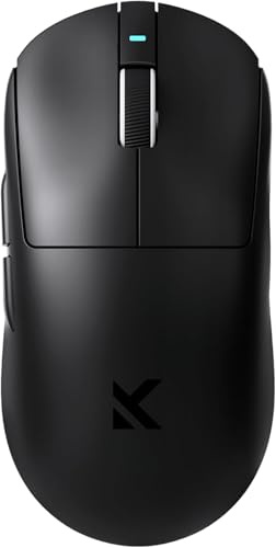 MCHOSE Souris de jeu sans fil A7 Pro, design symétrique, 59 grammes, capteur DPI 26K, autonomie de la batterie de 130 heures, connexion trimode, micro-commutateurs optiques (L7 Pro - 26K DPI, noir)