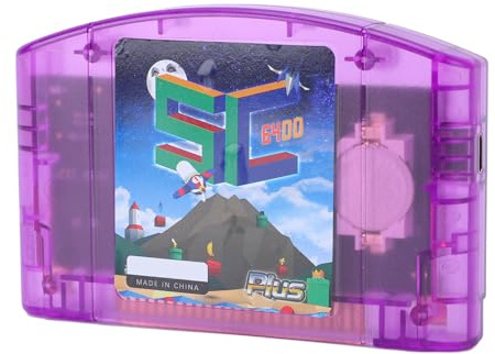 GOWENIC Open-Source-N64-Flash-Cartridge, Game-Reader, Kompatibel mit 64DD- und 32-GB-SD-Karten, für Game-Player-Entwickler (lila transparent)