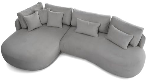 MW EURO-MEBLE Ecksofa Jacobs MINI - Wohnlandschaft, Polstersofa, Polstercouch (Linke Seite - Grau: Fredo 35)