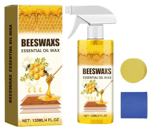 Beeswax Wood Polish Spray, Bienenwachs Möbelpolitur Holz, Natürliche Bienenwachs Holzpflegespray, Wasserdicht Holzwachs Farblos für Möbelpflege & Holzschutz, Bienenwachspolitur für Holz und Möbel