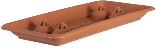 Untersetzer für Pflanztrog PLATO rechteckig aus Kunststoff, Farben:terracotta 06;Länge:80 cm