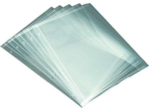 Alassio 1002-1 Dokumentenhülle 5er Set, Schutzhüllen im Format DIN A4, Klarsichthüllen mit 4-fach Lochung, 5 Hüllen aus Kunststoff für Dokumente und Papiere aller Art, 5 Kunststoffhüllen transparent