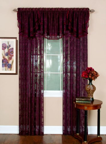 Achim Home Furnishings Vorhang Jasmine H, 132 x 213 cm, Aubergine