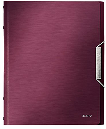 Leitz 39960028 Ordnungsmappe Style Ordnungsmappe Style, 12 Fächer, PP, granatrot
