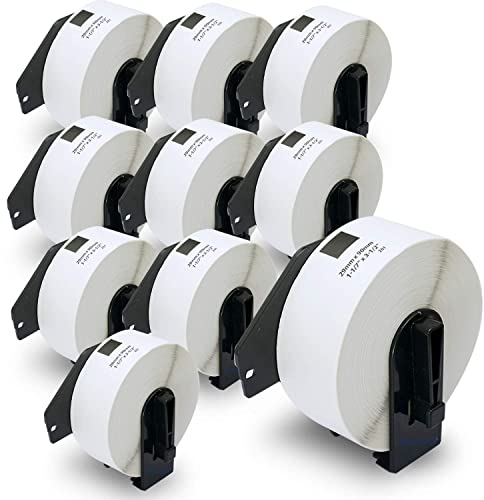 BETCKEY - 10 Rollen DK-11201 Standard-Adressetiketten Kompatibel mit Brother, 29mm x 90mm, 4000 Etiketten für Brother QL Etikettendrucker
