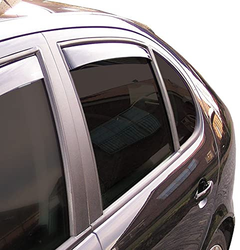 ClimAir Windabweiser Master Schwarz (Hinten) passgenau | kompatibel mit Skoda Kodiaq 2017-2024 (Chrom oder Schwarze Schachtleiste)