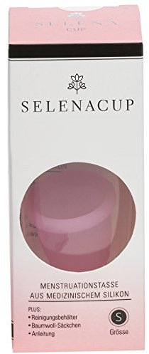 Selenacare Premium Menstrual Cup - Washable Period Cup Made of Medical Silicone - with Cleaning Container and Storage Bag Made of Cotton, Size S (21 ml)