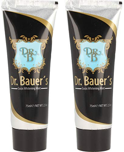 Dr. Bauers Cocos Whitening mint Zahnpasta 75ml, 2er Pack (2x 75ml) natürlich weiße Zähne, schonend aufhellen