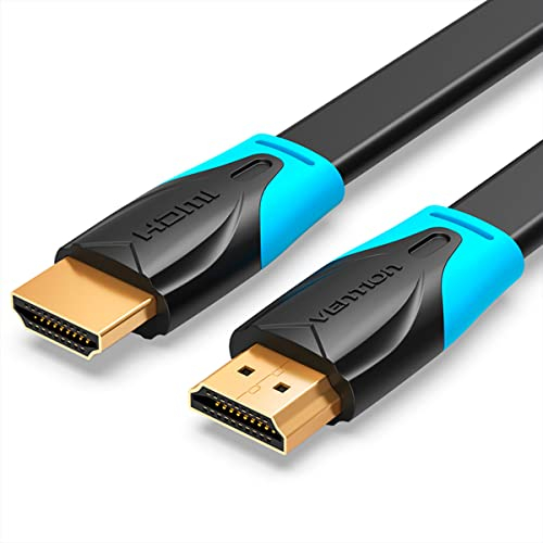 VENTION Cable HDMI plano 4K, ultra alta velocidad macho a macho HDMI 2.0 cable 18Gbps 4K @60Hz 3D, retorno de video UHD 3860p, HD 1080p, Ethernet compatible con Apple TV, arc Xbox PlayStation/PS3/PS4