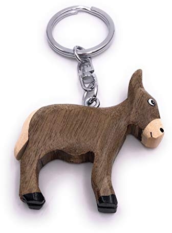 H-Customs Esel Pferd Bauernhof Holz Edel Handmade Schlüsselanhänger Anhänger