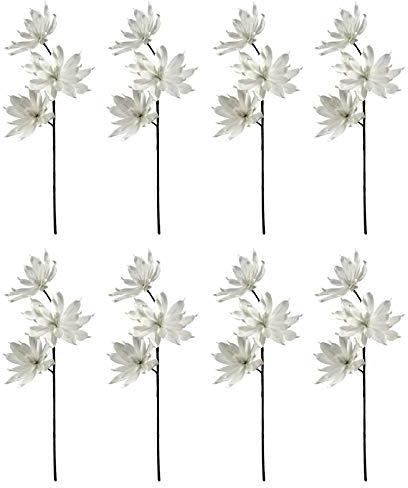 DARO DEKO Kunstblume 100cm Magnolie spitz in weiß 8 Stück