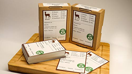 wilde-aufkleber.de 100x Rehwild Wildbret-Tiefkühletikett zur professionellen Etikettierung von Wildfleisch Wildbretaufkleber | Wildetikett