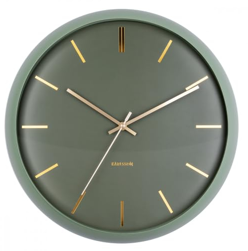 [DL] Wall Clock Globe Moss Green, des. Armando Breeveld D. 40cm, H. 12cm, Excl. AA Battery -