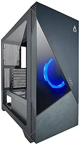 AZZA Eclipse - ATX Mid Tower Gaming Gehäuse mit eingebautem ARGB-Frontlüfter, Schwarz