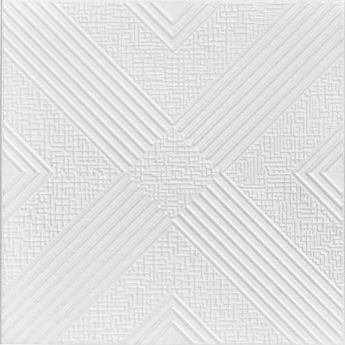 A la Maison Ceilings R34 Pyramid Illusion Foam Glue-up Ceiling Tile (256 sq. ft./Case), Pack of 96, Plain White