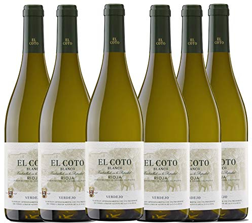 El Coto Verdejo blanco | Vino blanco DOC Rioja | Variedad Verdejo | Fino e Intenso | Caja 6 botellas 750 ml
