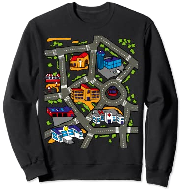 Auto Spielteppich Rennstrecke Straßenkarte Teppich Design Illustration Sweatshirt