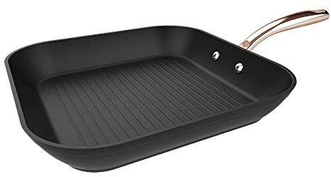 Cecotec Grill Polka Fantasy 28 Golden, Durchmesser 28 cm, geschmiedetes Aluminium, Antihaftbeschichtung, Platinum Plus Teflon, PFOA-frei, Griff aus Edelstahl, Induktionsgeeignet