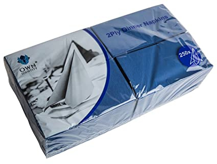 We Can Source It Ltd – Dark Blue 40cm 2-Ply Paper Napkins – Absorbent Dinner Serviettes with 8-Fold Rectangular Design – Ideal for Catering, and Events – Strong and Disposable - 500 Napkins (2Pack)