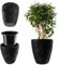 KADAX Pot de Fleurs Haut, Jardinière en Plastique de Grande Taille avec Motif Moderne pour Sublimer Votre Intérieur ou Extérieur, Bac à Fleur (Noir, 32.5 cm)