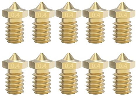 IdeaFormer 10 Stück V6 Extruder Nozzle, V6 3D Drucker Messing Düse 0,4mm Extruder Nozzle Set für Anycubic i3 Mega/Kobra Neo/Go/Chiron für Prusa i3 MK3