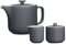 Ritzenhoff & Breker Jasper Teezubehör Set, Grau, Kanne 1,4 Liter, Milchkännchen 170 ml, Zuckerdose ø 8,5 cm, Steinzeug, Mattglasur & Soft-Touch-Haptik