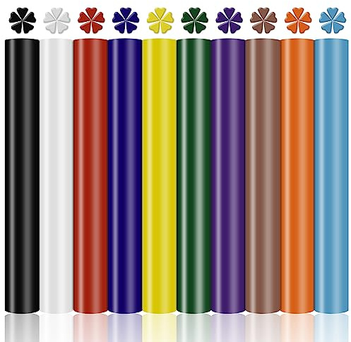 10St 3D Puff Vinyl Wärmeübertragung, Super Klebrig Puff Vinylfolie Puff HTV Vinyl Blätter Puff Print Vinyl für T-Shirt Stoff DIY Handwerk (10 Farben)