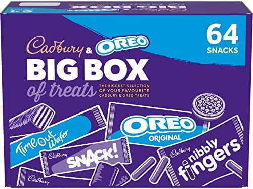 Cadbury & OREO Biscuit 64 Big Box of Treats 1.8kg, Milk Chocolate Fingers, Time Out, Snack I Sharing Big Biscuit Gift, Family Size, Party, Office Supplies, Lunch Box | Sold by ESSENTIAL PRODUCTS
