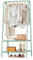 JOISCOPE Portant à Vêtements Multifonctionnel en Métal, Structure en Forme de A avec Étagère à 2 Niveaux pour Chambre et Salon, Vert