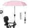 Nakazawa Verstellbarer Universal-Sonnenschutz für Kinderwagen, verstellbarer Lenkwinkel, kompakt und leicht, geeignet für alle Arten von Kinderwagen, rosa
