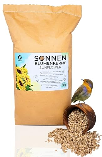 Venitera Sonnenblumenkerne geschält 5kg frisches Vogelfutter Wildvögel Ganzjährig Futter - natürliches Vogelfutter Sonnenblumenkerne reich an Fetten und Eiweißreiches