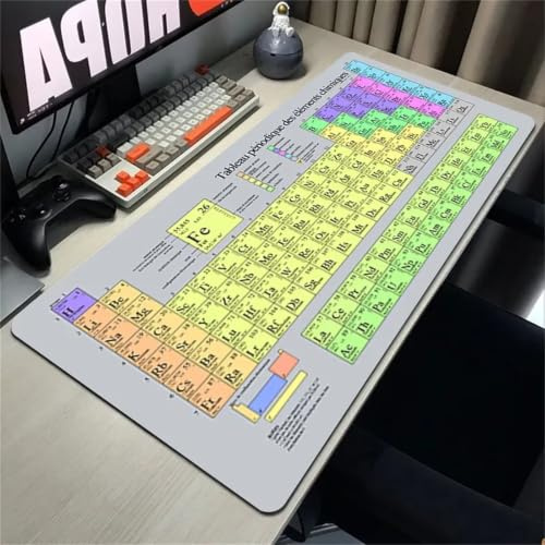 Tainrun Alfombrilla de Ratón XXL 1000x500x2mm Elementos De La Tabla Periódica Grande Alfombrilla Raton Gaming con Base de Goma Antideslizante,Adecuada para Jugadores,PC y portátil