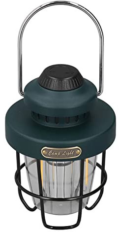Linterna de Camping, 3 Modos de Luz, Linterna de Camping, Retro, Carga USB, Luces de Camping para Exteriores, Linternas Manos Libres (Verde)